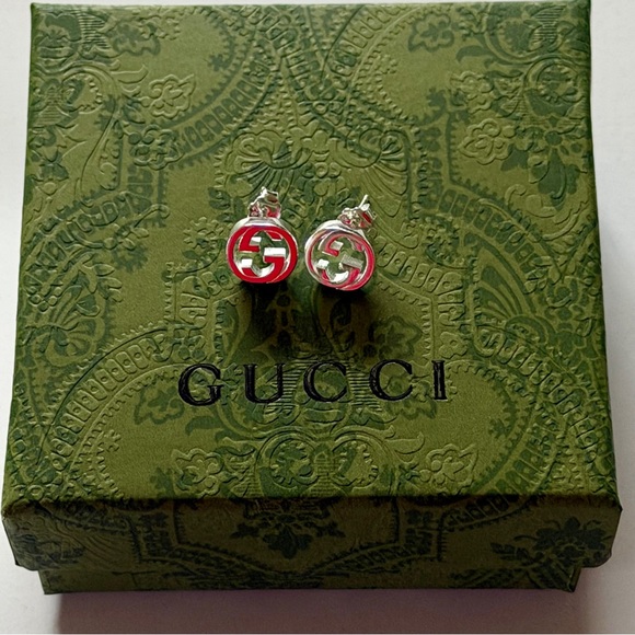 Gucci Sterling Silver Interlocking G Earrings - Picture 2 of 9